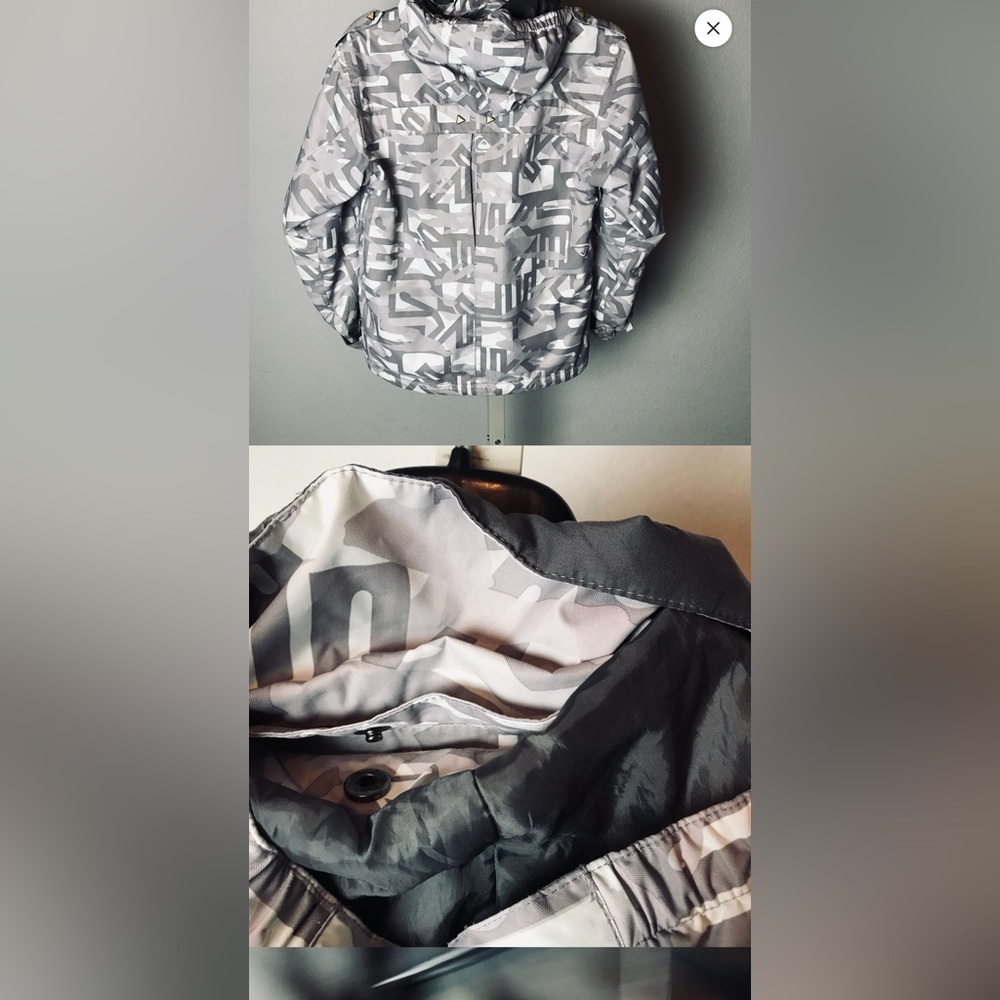 Quiksilver Boy’s Gray Geometric Ski Jacket